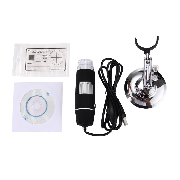 1000X 放大鏡 0.3MP 影像感測器 USB 數位顯微鏡，配 8 顆 LED 燈及專業支架，1000X