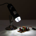 1000X 放大鏡 0.3MP 影像感測器 USB 數位顯微鏡，配 8 顆 LED 燈及專業支架，1000X