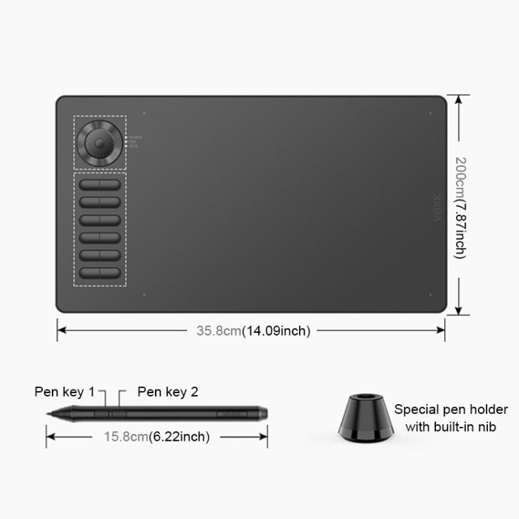 VEIKK A15PRO 10x6 吋 5080 LPI Type-C 介面智慧觸控電子繪圖板