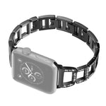 彩色鑽石不鏽鋼錶帶，適用於 Apple Watch Series 10 42mm / 9&8&7 41mm / SE 3&SE 2&6&SE&5&4 40mm / 3&2&1 38mm