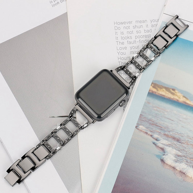 彩色鑽石不鏽鋼錶帶，適用於 Apple Watch Series 10 42mm / 9&8&7 41mm / SE 3&SE 2&6&SE&5&4 40mm / 3&2&1 38mm