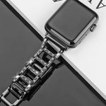彩色鑽石不鏽鋼錶帶，適用於 Apple Watch Series 10 42mm / 9&8&7 41mm / SE 3&SE 2&6&SE&5&4 40mm / 3&2&1 38mm
