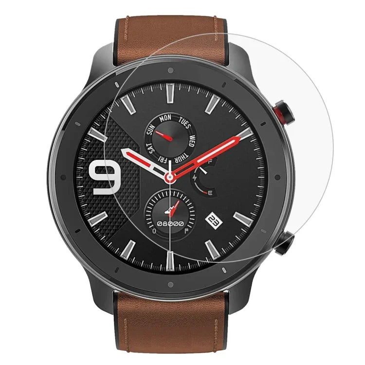 適用於 Amazfit GTR 47mm 0.26mm 2.5D 9H 鋼化玻璃螢幕保護貼，適用於 Amazfit GTR 47mm