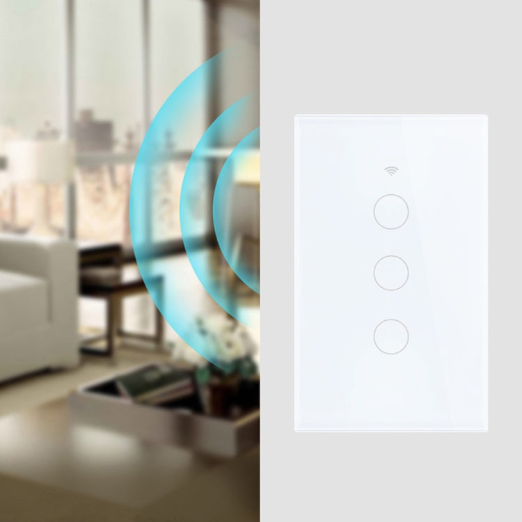 TC120 Wifi智能燈光開關玻璃觸控面板語音控制無線牆壁開關，兼容Alexa Echo / Google Home