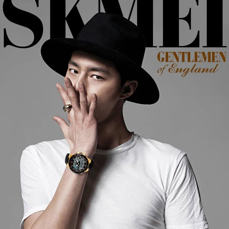 SKMEI 1016 多功能男款戶外運動夜光防水雙數位手錶