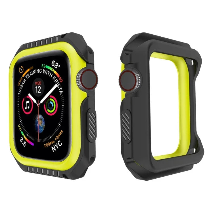 智能手錶防震雙色保護殼，適用於 Apple Watch Series 3 / 2 / 1 38mm（黑黃）、（紅黑）、（白藍）