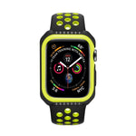 智能手錶防震雙色保護殼，適用於 Apple Watch Series 3 / 2 / 1 38mm（黑黃）、（紅黑）、（白藍）