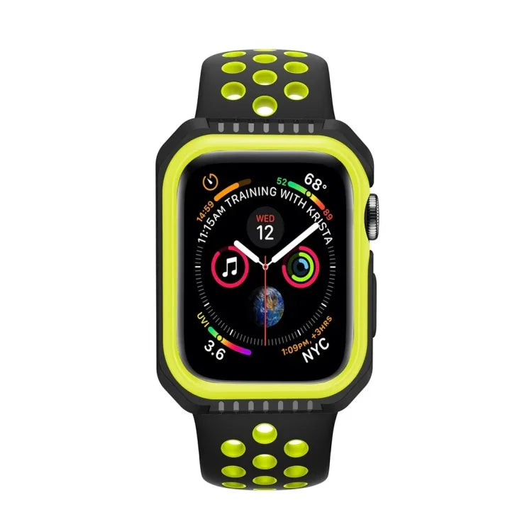智能手錶防震雙色保護殼，適用於 Apple Watch Series 3 / 2 / 1 38mm（黑黃）、（紅黑）、（白藍）