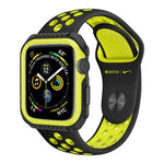 智能手錶防震雙色保護殼，適用於 Apple Watch Series 3 / 2 / 1 38mm（黑黃）、（紅黑）、（白藍）