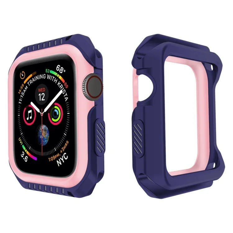智能手錶防震雙色保護殼，適用於 Apple Watch Series 3 / 2 / 1 38mm（黑黃）、（紅黑）、（白藍）