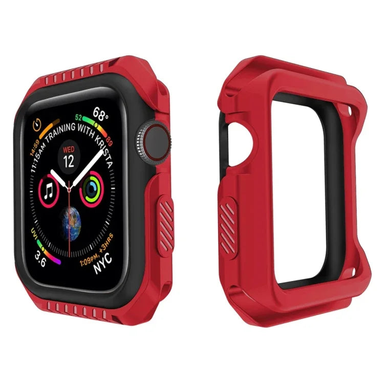 智能手錶防震雙色保護殼，適用於 Apple Watch Series 3 / 2 / 1 38mm（黑黃）、（紅黑）、（白藍）