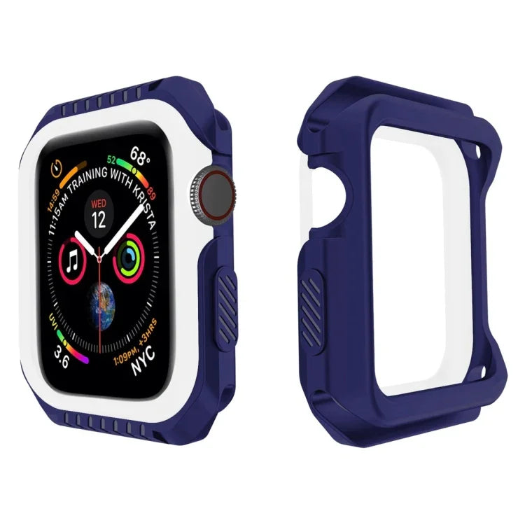 智能手錶防震雙色保護殼，適用於 Apple Watch Series 3 / 2 / 1 38mm（黑黃）、（紅黑）、（白藍）