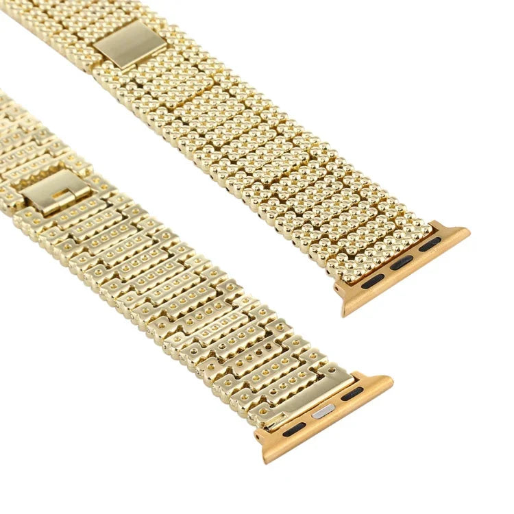 適用於 Apple Watch Ultra 49mm 及 Watch Ultra 2 49mm / Series 10 46mm / 9&8&7 45mm / SE 3&SE 2&6&SE&5&4 44mm / 3&2&1 42mm 九珠不鏽鋼手腕錶帶，適用於 Apple Watch Series 7 45mm / 6 & SE & 5 & 4 44mm / 3 & 2 & 1 42mm