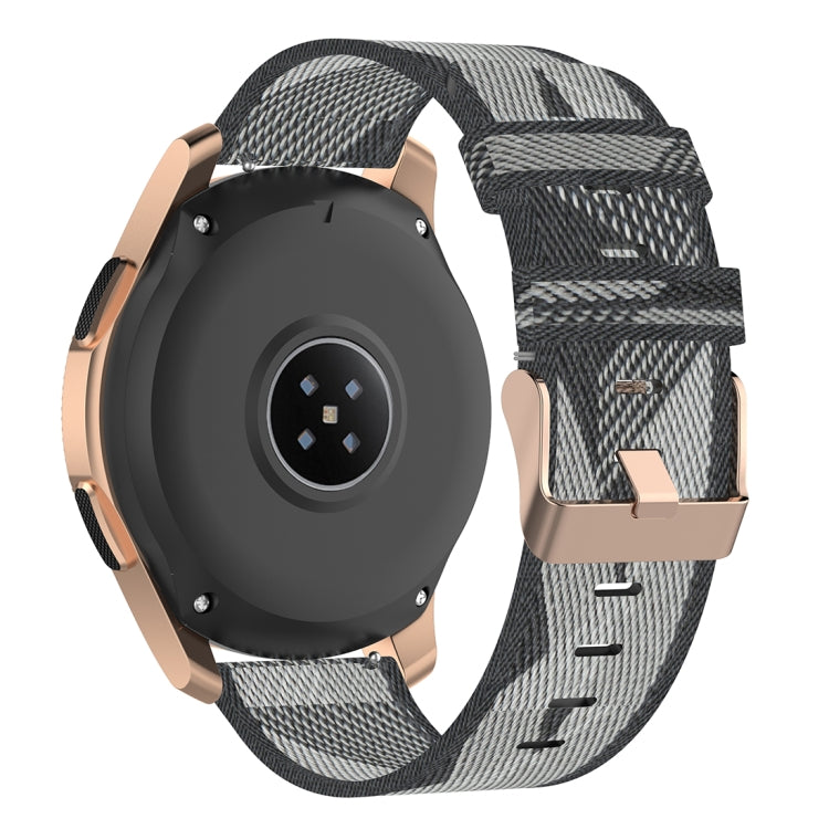 20mm 條紋編織尼龍手腕帶，適用於 Galaxy Watch 42mm、Galaxy Active / Active 2、Gear Sport、S2 Classic
