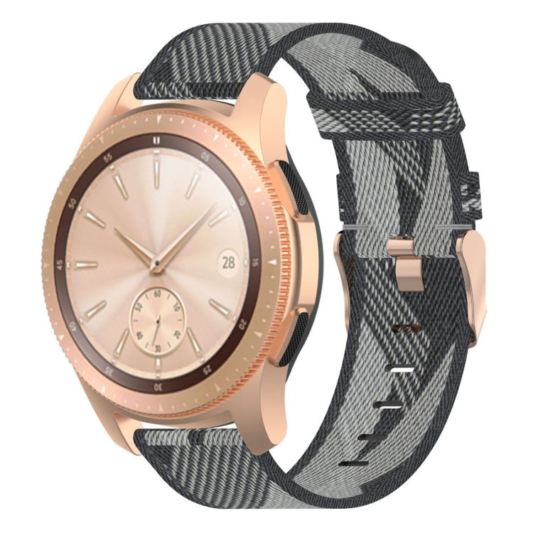 20mm 條紋編織尼龍手腕帶，適用於 Galaxy Watch 42mm、Galaxy Active / Active 2、Gear Sport、S2 Classic