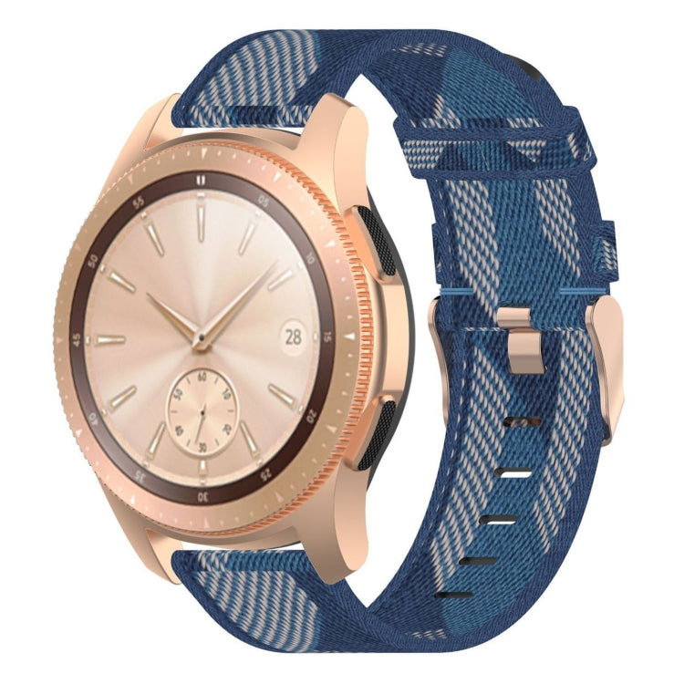20mm 條紋編織尼龍手腕帶，適用於 Galaxy Watch 42mm、Galaxy Active / Active 2、Gear Sport、S2 Classic