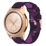 20mm 條紋編織尼龍手腕帶，適用於 Galaxy Watch 42mm、Galaxy Active / Active 2、Gear Sport、S2 Classic
