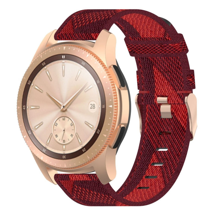 20mm 條紋編織尼龍手腕帶，適用於 Galaxy Watch 42mm、Galaxy Active / Active 2、Gear Sport、S2 Classic