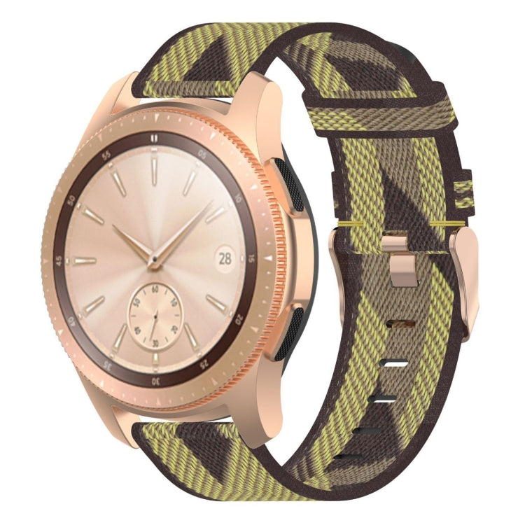 20mm 條紋編織尼龍手腕帶，適用於 Galaxy Watch 42mm、Galaxy Active / Active 2、Gear Sport、S2 Classic