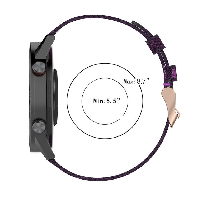 22mm 條紋編織尼龍手腕帶錶帶，適用於 Huawei GT / GT2 46mm，Honor Magic Watch 2 46mm / Magic