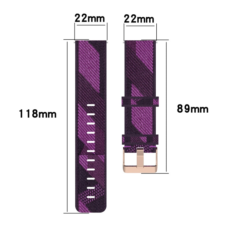 22mm 條紋編織尼龍手腕帶錶帶，適用於 Huawei GT / GT2 46mm，Honor Magic Watch 2 46mm / Magic