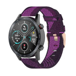 22mm 條紋編織尼龍手腕帶錶帶，適用於 Huawei GT / GT2 46mm，Honor Magic Watch 2 46mm / Magic