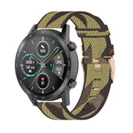 22mm 條紋編織尼龍手腕帶錶帶，適用於 Huawei GT / GT2 46mm，Honor Magic Watch 2 46mm / Magic