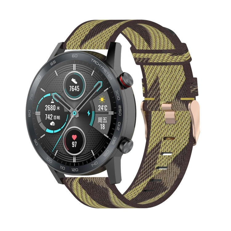 22mm 條紋編織尼龍手腕帶錶帶，適用於 Huawei GT / GT2 46mm，Honor Magic Watch 2 46mm / Magic
