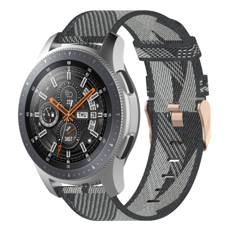 22mm 條紋編織尼龍手錶錶帶，適用於 Galaxy Watch 46mm / Gear S3