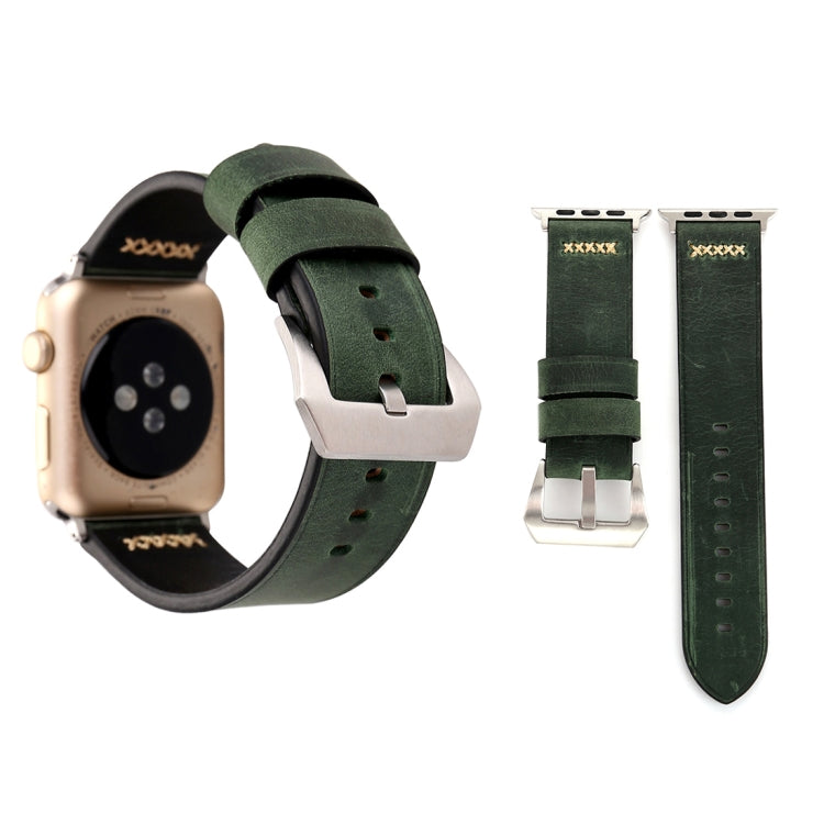 適用於 Apple Watch Ultra 49mm&Watch Ultra 2 49mm / Series 10 46mm / 9&8&7 45mm / SE 3&SE 2&6&SE&5&4 44mm / 3&2&1 42mm 復古 XX 線條紋真皮手錶帶，適用於 42mm