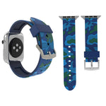 適用於 Apple Watch Series 3 & 2 & 1 38mm 時尚迷彩圖案矽膠錶帶，38mm