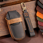For Nissan Teana / Ariya 3-button Tail Box Hallmo Car Cowhide Leather Key Protective Cover Key Case, 3-button Tail Box