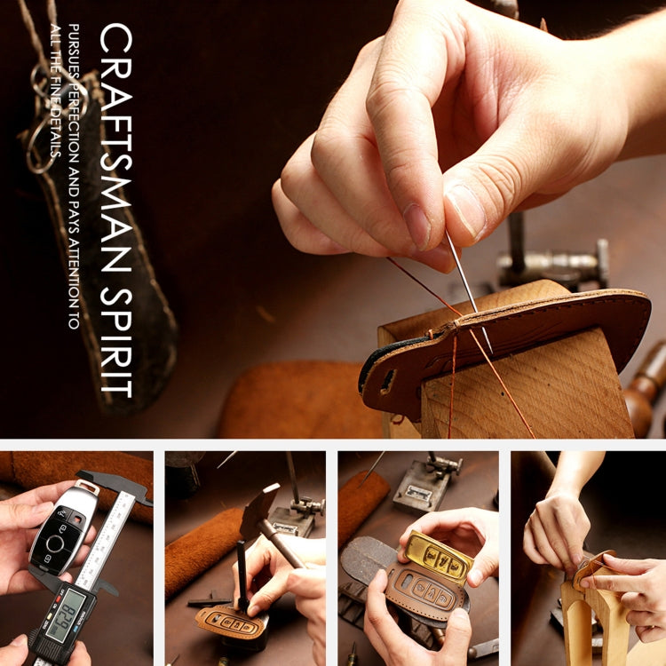 For Nissan Teana / Ariya 4-button Horn Hallmo Car Cowhide Leather Key Protective Cover Key Case, 4-button Horn