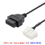 For Tesla Model X / S 2012-2015 OBDII to 12 Pin OBD Adapter Cable, OBDII to 12 Pin