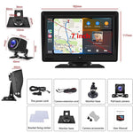 P702D 7 inch Portable Touch Display Wireless Car Navigator Dual-lens Smart Driving Recorder, P702D