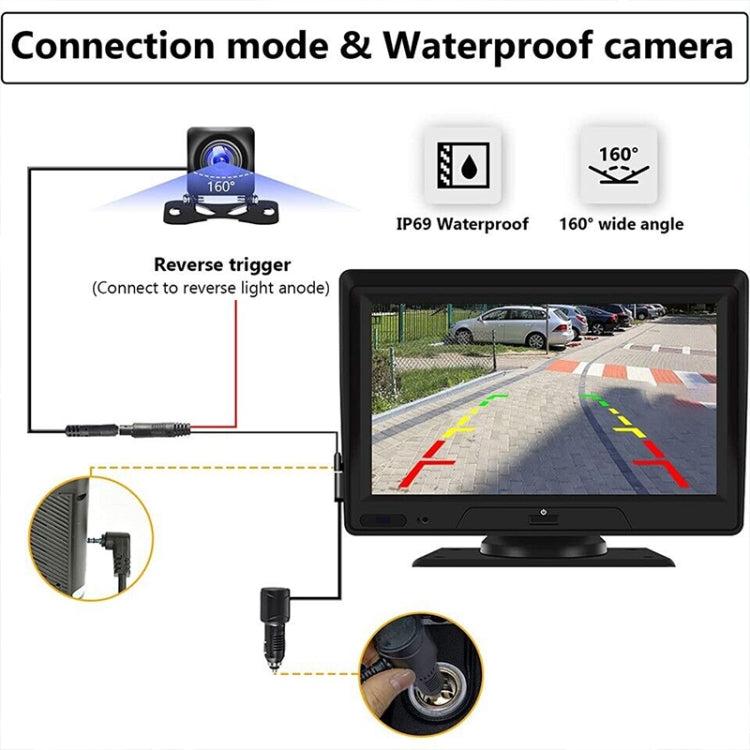 P702D 7 inch Portable Touch Display Wireless Car Navigator Dual-lens Smart Driving Recorder, P702D