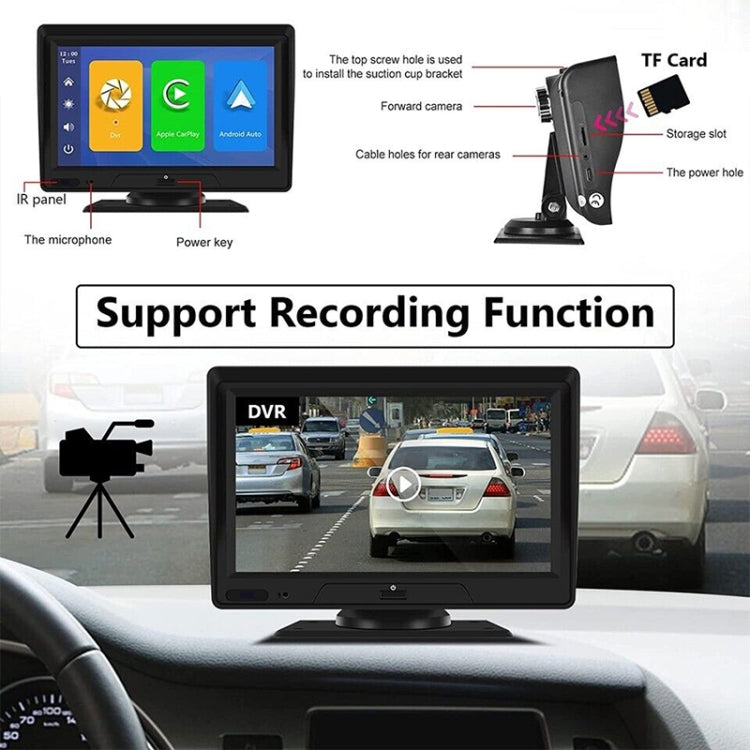 P702D 7 inch Portable Touch Display Wireless Car Navigator Dual-lens Smart Driving Recorder, P702D