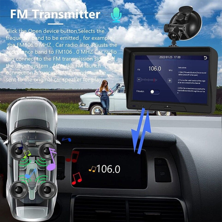 P702D 7 inch Portable Touch Display Wireless Car Navigator Dual-lens Smart Driving Recorder, P702D