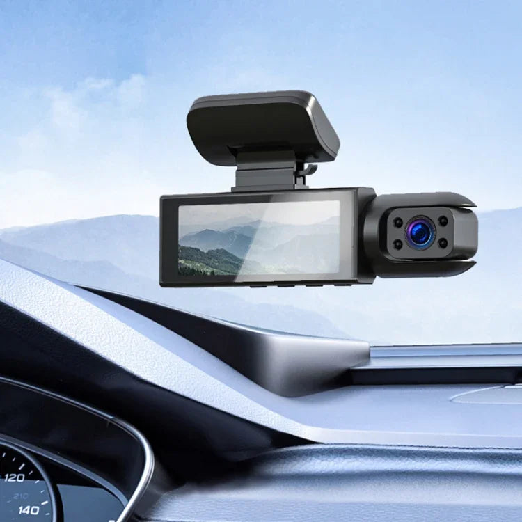 3.16 inch 1080P HD Night Vision Front and Inside Dual Lenses Driving Recorder, Front and Inside Dual Lenses