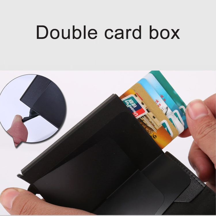 X-7 防磁 RFID 多功能鋁合金瘋馬紋皮革卡包錢包