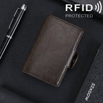 X-7 防磁 RFID 多功能鋁合金瘋馬紋皮革卡包錢包