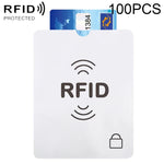 100 個鋁箔防盜 RFID 阻隔護套護照存摺保護套，尺寸：13.5*10.5cm，RFID 100 個