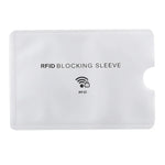 100 個鋁箔防盜 RFID 阻隔護套卡片保護套，尺寸：9.1*6.3cm，RFID 阻隔護套 100 個