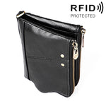 3533 長款瘋馬紋理牛皮折疊防磁 RFID 男士錢包手拿包，含卡槽，3533 黃褐色，3533 黑色，3533 咖啡色，3533 藍色，3533 紅色