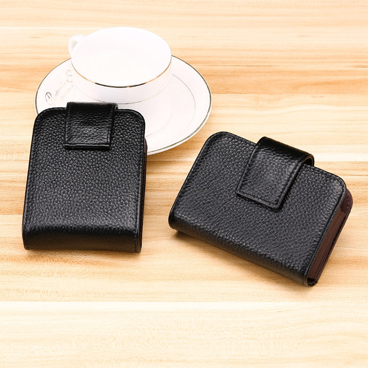 KB188 Horizontal Cowhide Leather Organ Shape Multiple Card Slots Anti-magnetic RFID Wallet for Ladies, with Transparent Window, KB188 Purple, KB188 Rose Red, KB188 Sapphire Blue, KB188 Black, KB188 Coffee