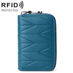 KB191 拉鍊牛皮器官形多卡位防磁 RFID 女士錢包手拿包，KB191 淺紫色，KB191 酒紅色，KB191 棕色，KB191 水藍色，KB191 黑色，KB191 深藍色，KB191 粉紅色