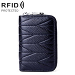 KB191 拉鍊牛皮器官形多卡位防磁 RFID 女士錢包手拿包，KB191 淺紫色，KB191 酒紅色，KB191 棕色，KB191 水藍色，KB191 黑色，KB191 深藍色，KB191 粉紅色