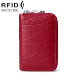 KB191 拉鍊牛皮器官形多卡位防磁 RFID 女士錢包手拿包，KB191 淺紫色，KB191 酒紅色，KB191 棕色，KB191 水藍色，KB191 黑色，KB191 深藍色，KB191 粉紅色
