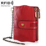 LT3539 牛皮皮革拉鍊扣防磁 RFID 男士大容量錢包 手拿包，帶卡槽及肩帶，LT3539 藍色肩帶，LT3539 紅色肩帶，LT3539 黃褐色