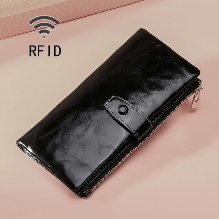 TP-189 油皮多功能拉鍊RFID皮革錢包